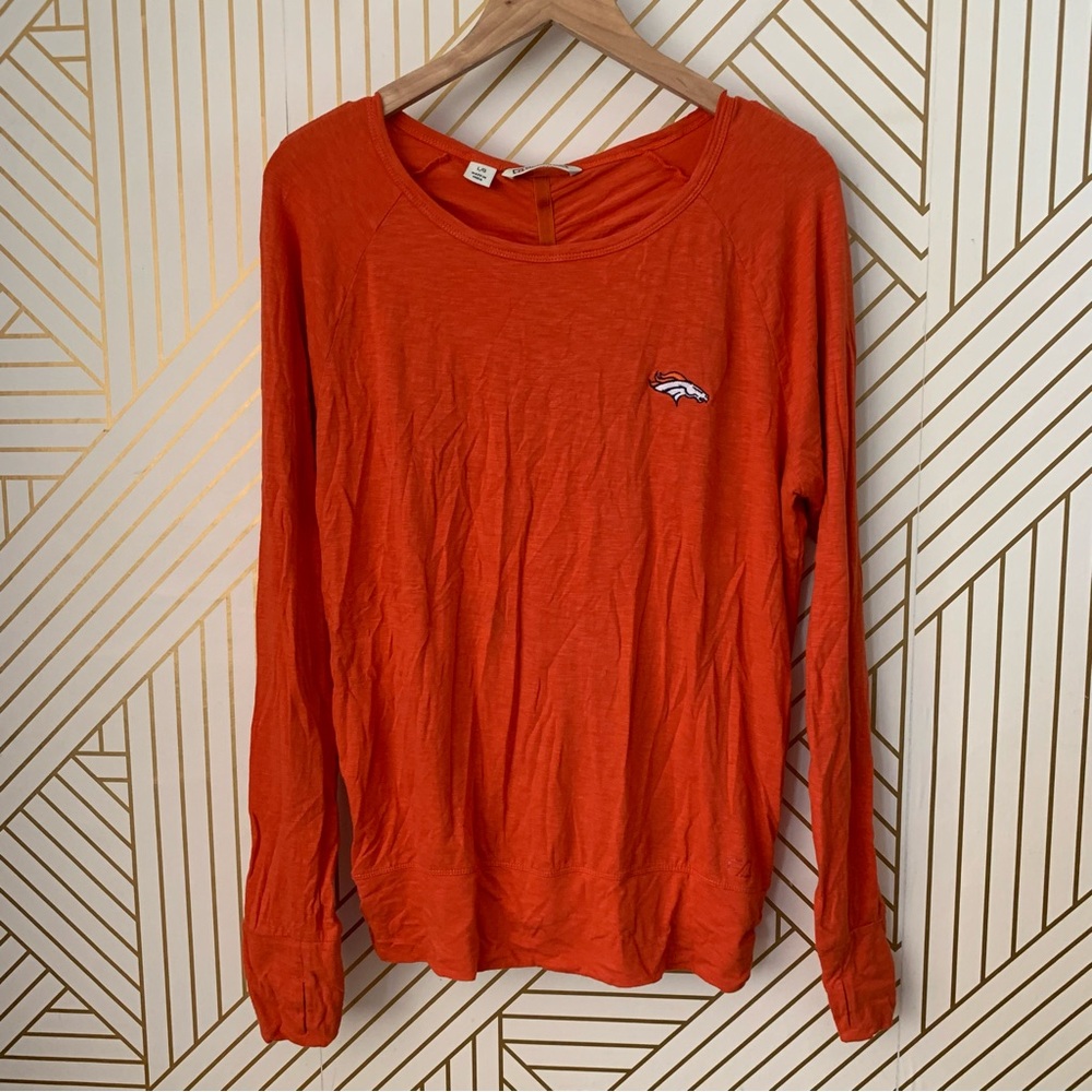 Cutter & Buck Denver Broncos long sleeve thumb holes NFL team attire orange L